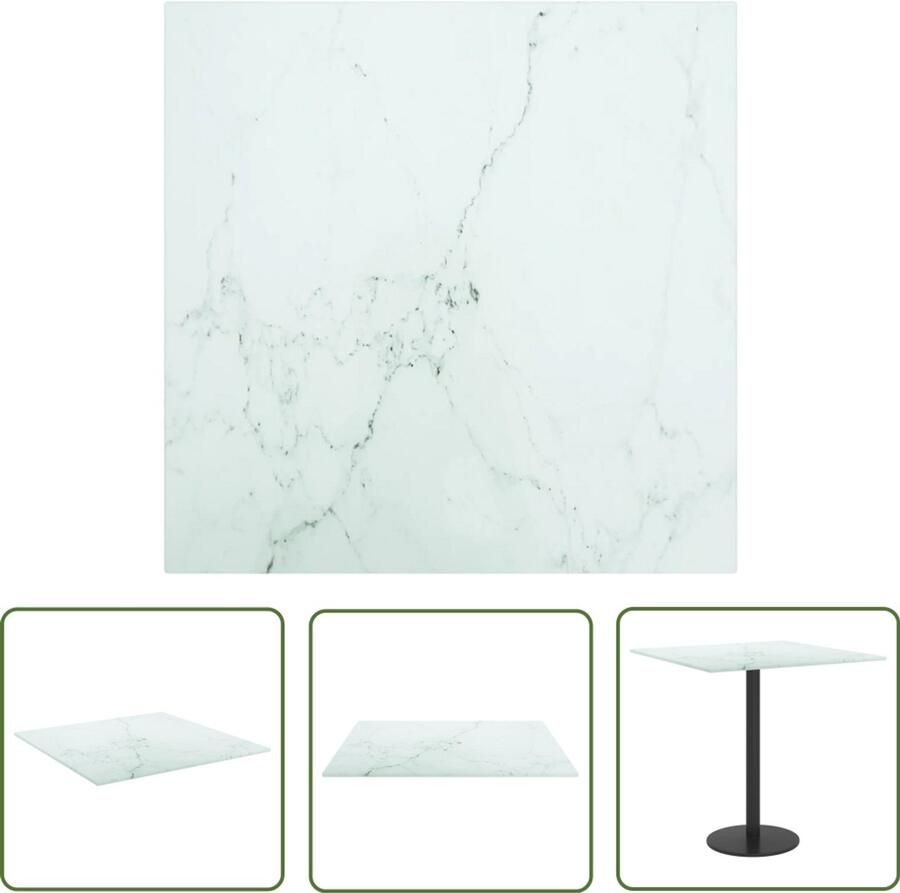VidaXL Tafelblad 40x40 cm Gehard Glas Wit Gehard Glas Tafelblad Marmerlook Tafelblad Wit Tafelblad Vierkante Tafelblad Eetkamertafelblad Salontafelblad Binnenhuisdecoratie Tafellamp Koffiezetapparaat