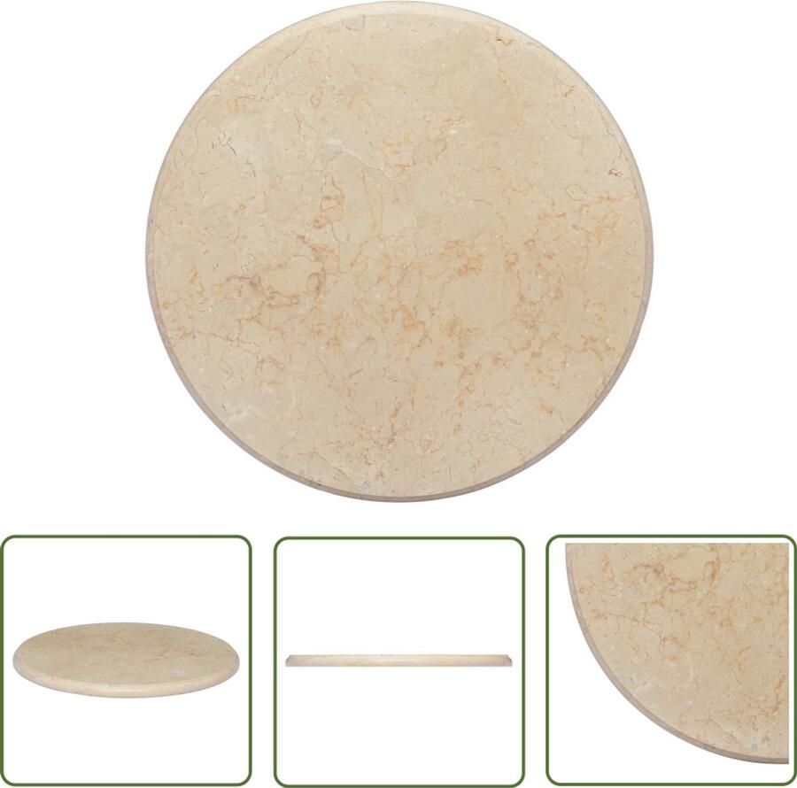 VidaXL Tafelblad ?50x2 5 cm Crèmekleurig Marmer Marmeren Tafelblad Tafeltje Salontafel Eetkamerstoel Decoratief Blad Luxe Tafel Creme Kleurtje Marmer Tafellaag Binnendecoratie Woondecoratie