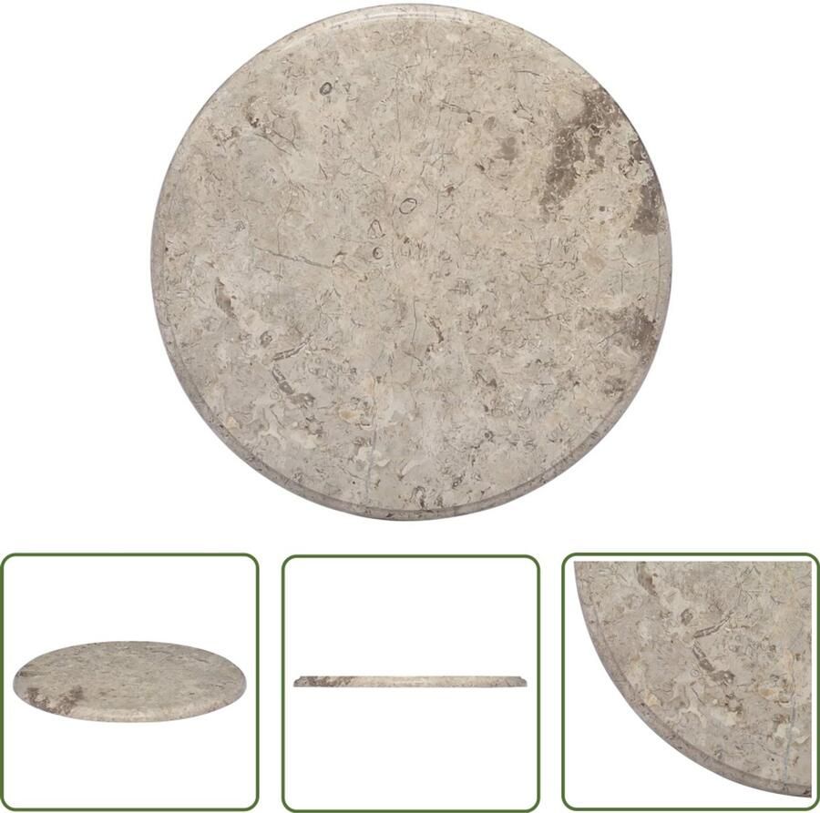 VidaXL Tafelblad Ø50x2 5 cm Marmer Grijs Marmeren Tafelblad Vervangen Salontafel Blad Eetkamertafel Blad Tuintafel Blad Marmer Tafeltop