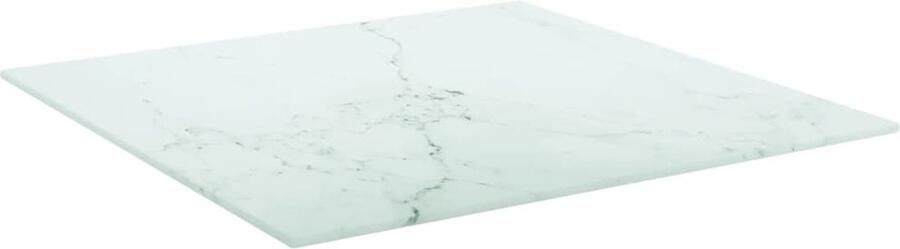 VidaXL Tafelblad 50x50 cm Gehard Glas Wit Marmer Gehard Glas Tafelblad Marmerlook Tafelblad Witte Tafelblad Eetkamertafelblad Salontafelblad