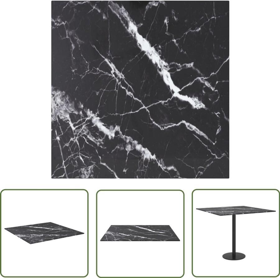 VidaXL Tafelblad 50x50 cm Gehard glas Zwart Gehard Glas Tafelblad Zwarte Tafelblad Marmerlook Tafelblad Eetkamertafelblad Salontafelblad Tweedehands Tafelblad Vervangend Tafelblad Vierkante Tafelblad 50x50 Cm