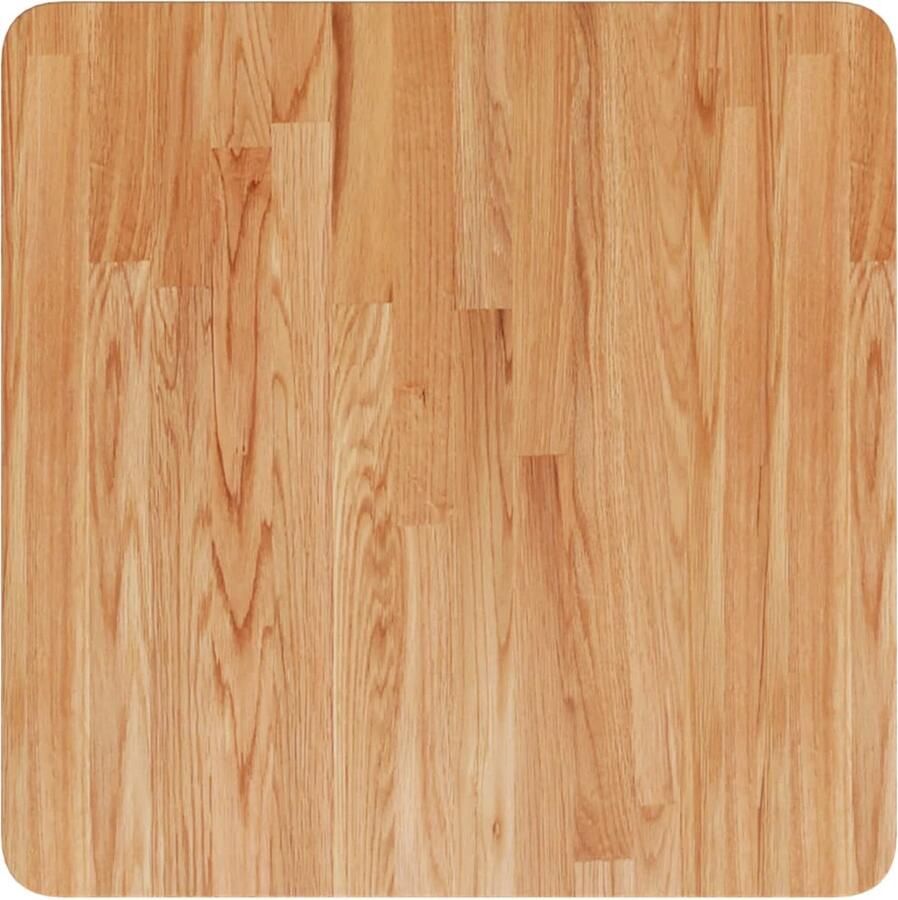 VidaXL Tafelblad 50x50cm Massief Eikenhout Lichtbruin Eikenhouten Tafelblad Massief Eiken Vintage Tafelblad Landelijke Tafelblad Rustic Tafelblad Vierkant Tafelblad Salontafel Blad Bijzet Tafellab