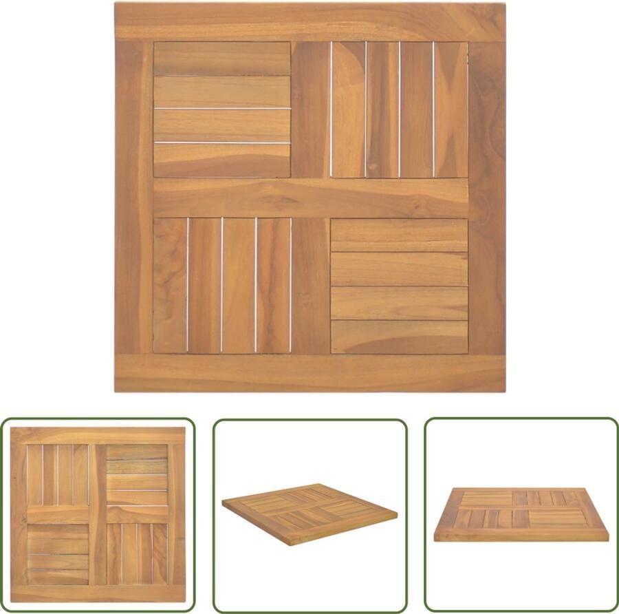VidaXL Tafelblad 50x50x2 5 cm Massief Teakhout Tafelblad Teak Massief Teakhout Ronde Tafel Rechthoekig Tafelblad Eetkamertafel Salontafel Bureau