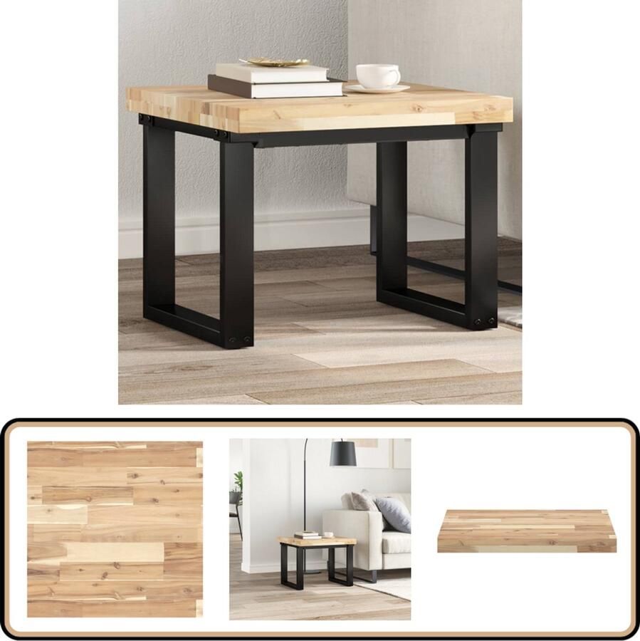 The Living Store Acaciahouten tafelblad 50 x 50 x 4 cm Onbehandeld massief acaciahout Houten Tafelblad Acacia Tafelblad Vierkant Eetkamertafel Blad Salontafel Blad