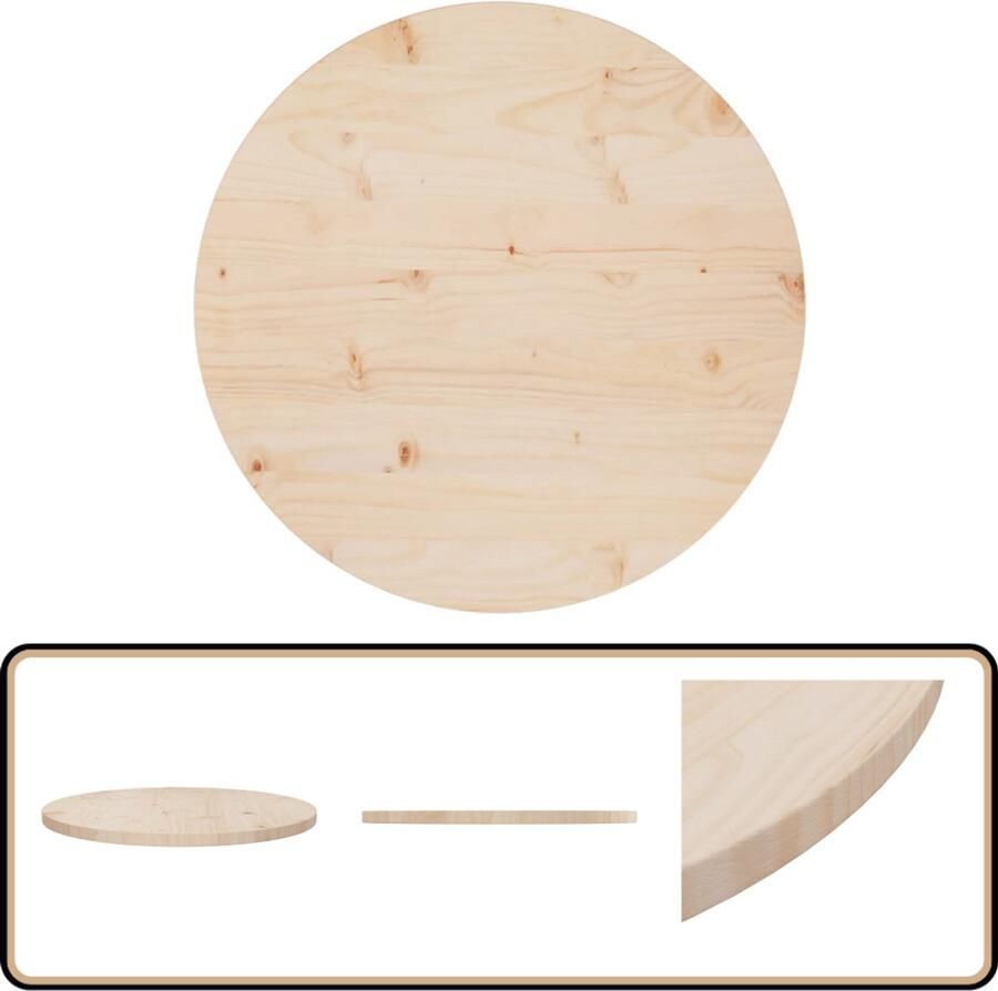 VidaXL Tafelblad ?60x2 5 cm Massief Grenenhout Tafeltje Tafelblad Grenenhouten Tafelblad Ronde Tafelblad Bruin Tafelblad Eetkamerstoel Salontafel Tuin Tafel Tweedehands Meubelen Vintage Meubel