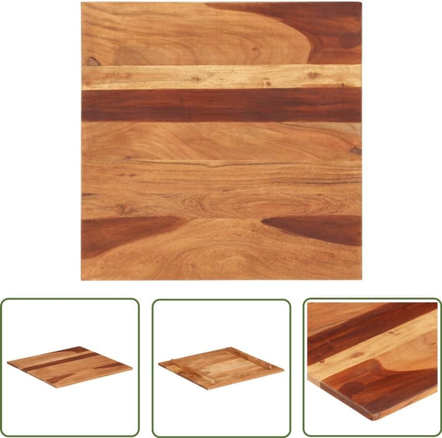 VidaXL Tafelblad 60x60 cm Massief Acaciahout Tafelblad Acacia Hout Landelijke Stijl Vintage Tafel Salontafel Eettafel Diningtable
