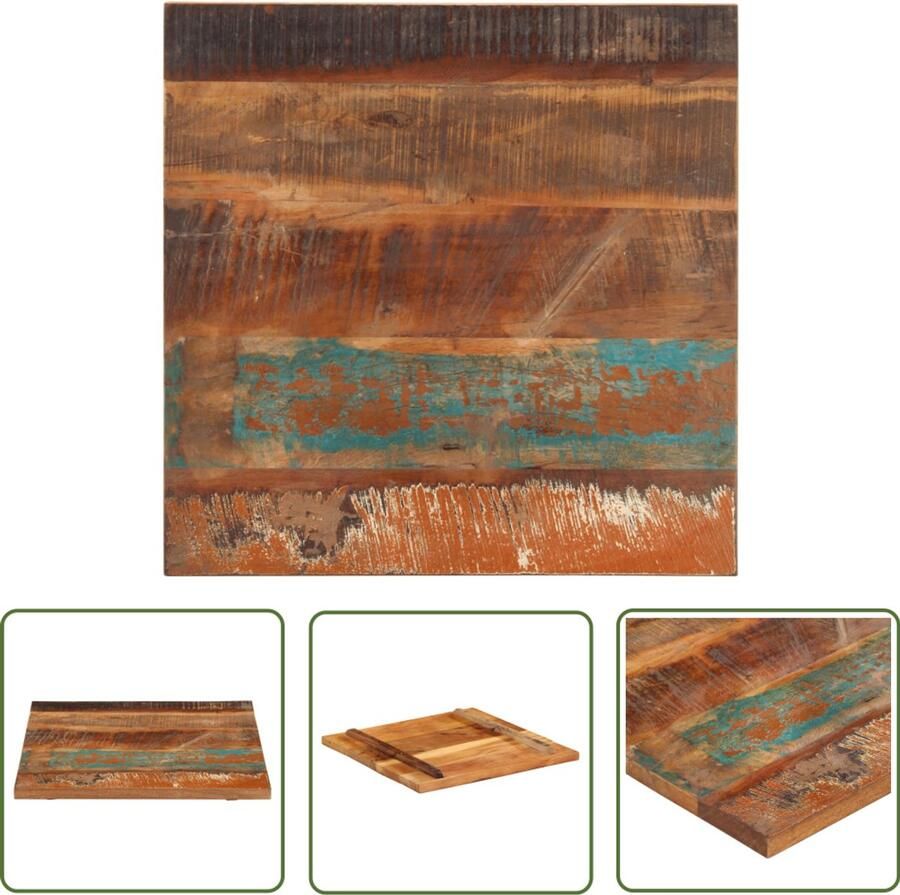 VidaXL Tafelblad 60x60 cm Massief Gerecycled Hout Houten Tafelblad Vintage Tafelblad Industriele Tafel Recyclen Meubilair Tweedehands Tafelblad Design Tafelblad Massief Hout Retro Tafel