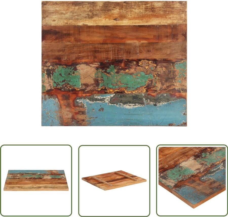 VidaXL Tafelblad 60x60 cm Massief Gerecycled Hout Houten Tafelblad Vintage Tafelblad Industriële Tafel Recyceld Hout Tafelblad Vervangen Salontafel Bijzettafel Eetkamertafel
