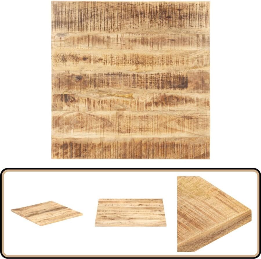 VidaXL Tafelblad 60x60 cm Massief Mangohout Tafeltblad Mangohout Industrieel Design Salontafel Eettafel
