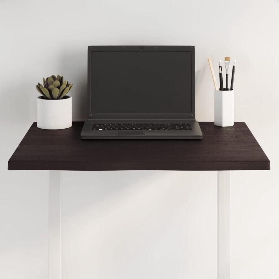 VidaXL Tafelblad Natuurlijke Rand 60x50x2 cm Eikenhout Houten Tafelblad Eikenhout Tafelblad Massief Eikenhout Vintage Tafelblad Industriele Tafelblad Salontafel Eettafelbladen - Foto 2