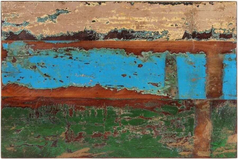 VidaXL Tafelblad 60x90 cm Massief Gerecycled Hout Tafelblad Houten Tafelblad Vintage Tafelblad Industrieel Tafelblad Recyceld Hout Tweedehands Meubilair Salontafeltje Bijzet Tafeltje Eetkamertafel - Foto 2