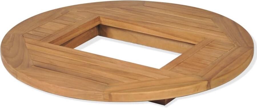 VidaXL Tafelblad 70 cm Teakhout Ruimtebesparend Tafelblad Bierkrat Teak Hout Buitentafel Tuintafel Festivaltafel Compact Tafel - Foto 2
