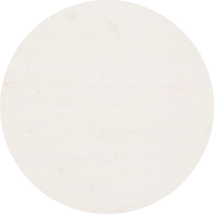VidaXL -Tafelblad-Ø70x2 5-cm-massief-grenenhout-wit