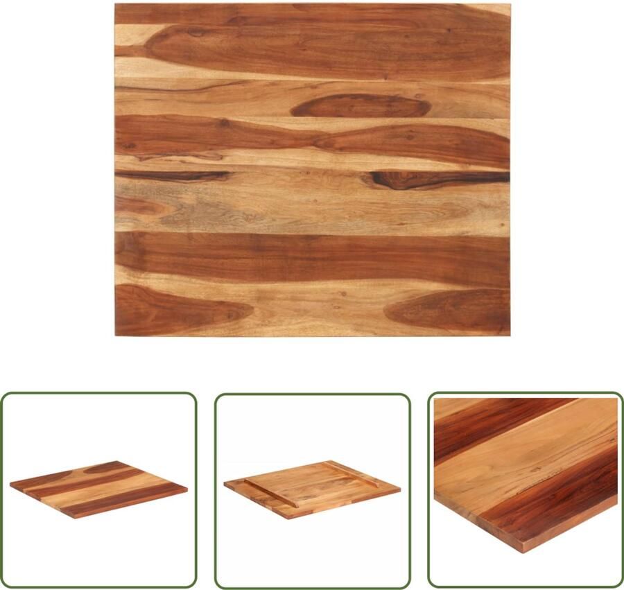 VidaXL Tafelblad 70x80 cm Massief Acaciahout Tafelblad Acacia Hout Landelijke Stijl Vintage Tafel Salontafel Eettafel Rustic Decor Keuken Accessoires