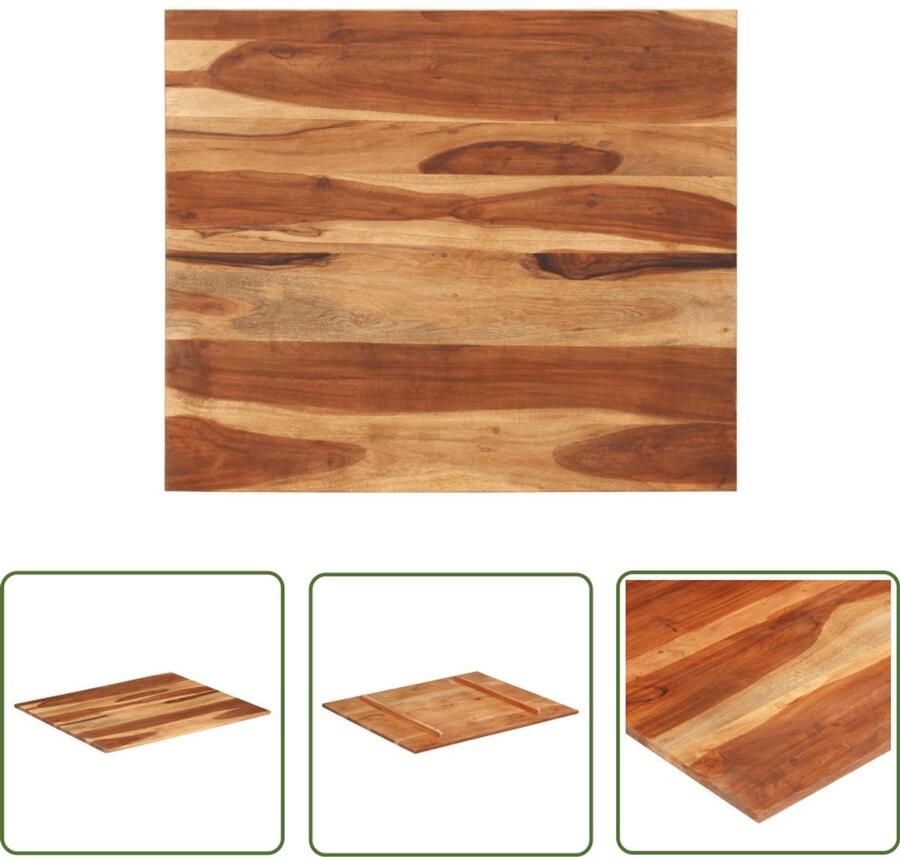 VidaXL Tafelblad 70x80 cm Massief Acaciahout Tafelblad Acacia Hout Salontafel Eettafel Vintage Meubels Landelijke Stijl Industriele Design