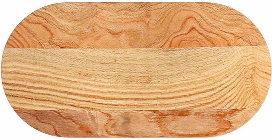 VidaXL Tafelblad Ovaal 80x40x2 cm Massief Eikenhout Massief Eikenhout Tafelblad Oval Tafellaag Salontafelblad Eetkamertafelblad Vintage Tafelblad - Foto 2