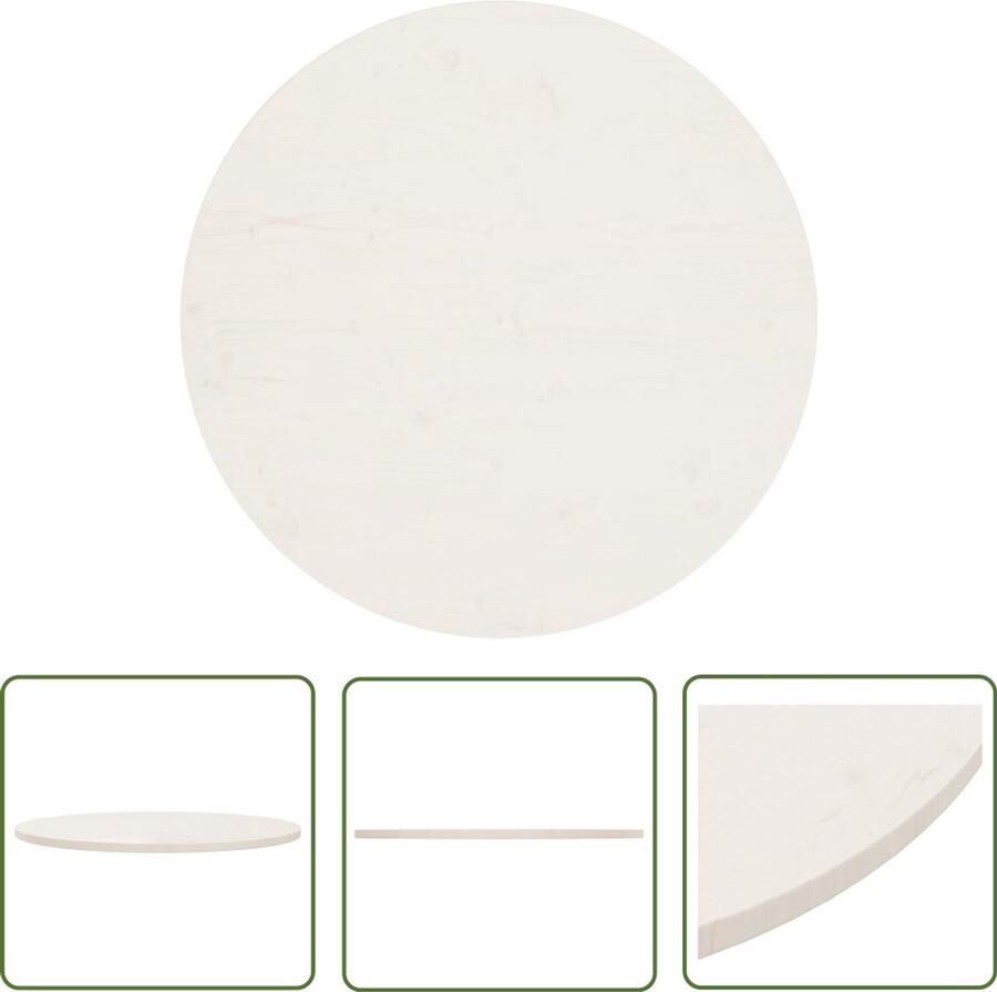 VidaXL Tafelblad 90 cm Massief Grenenhout Wit Tafeltblad Grenenhoute Tafelblad Ronde Tafelblad Wit Tafelblad Massief Hout Keuken Accessoires Eetkamer Meubilair Living Room Furniture Design Tafelblad