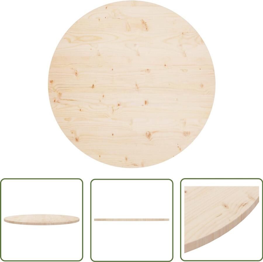 VidaXL Tafelblad 90x2 5 cm Massief grenenhout Tafeltblad Tafelblad Grenenhout Ronde Tafelblad Massief Hout Bruin Tafelblad Keuken Accessoires Eetkamer Meubilair Woonkamer Meubilair Tuin Meubel Buiten Tafel
