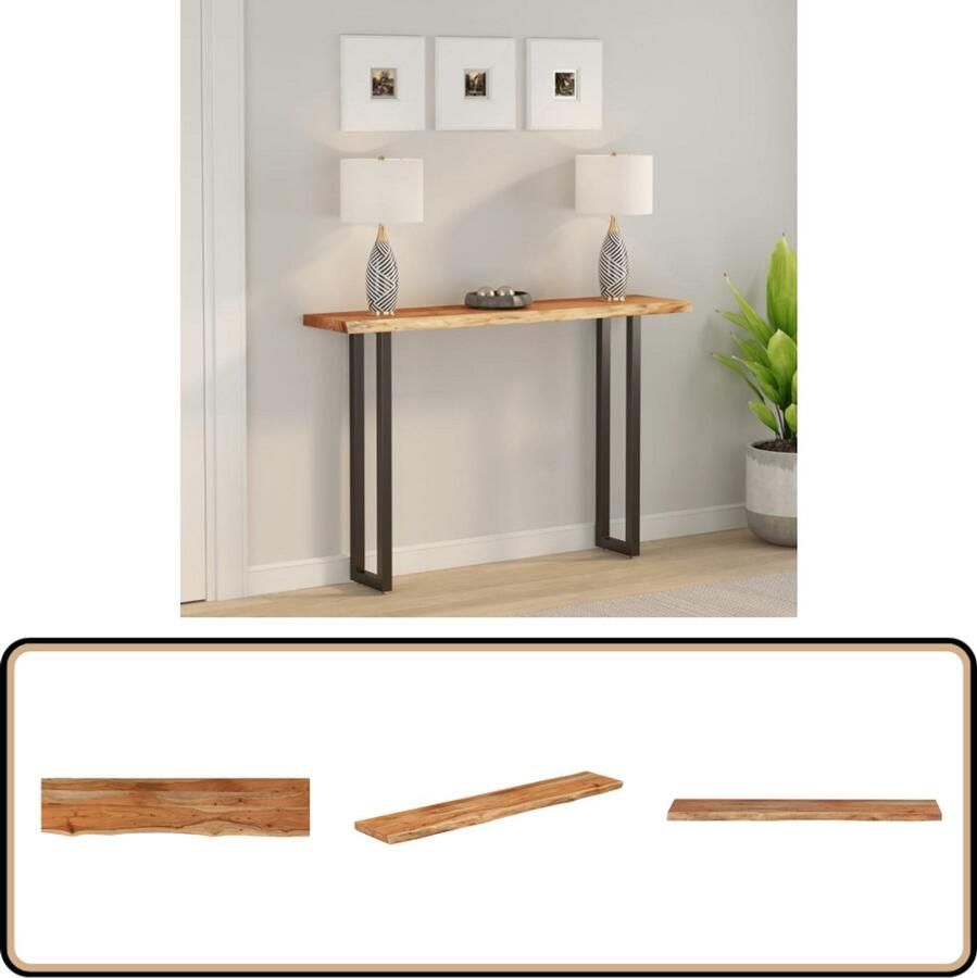 The Living Store Tafelblad rechthoekig natuurlijke rand 160x30x3 8 cm acaciahout Houten Tafelblad Acacia Hout Tafelblad Vervangen Bartafel Blad Salontafel Blad