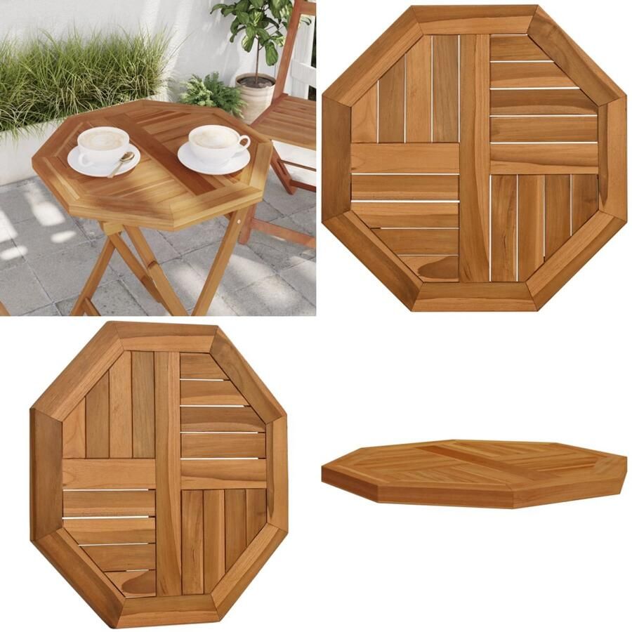VidaXL Tafelblad achthoekig 50x50x2 5 cm massief teakhout Tafelblad Tafelbladen Vervangend Tafelblad Meubelpaneel