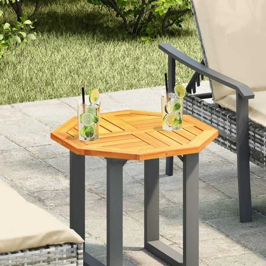 VidaXL Tafelblad Achthoekig 50x50x2 cm Acaciahout Houten Tafelblad Acacia Hout Tafelblad Vervangen Buitentafel Terrastisch