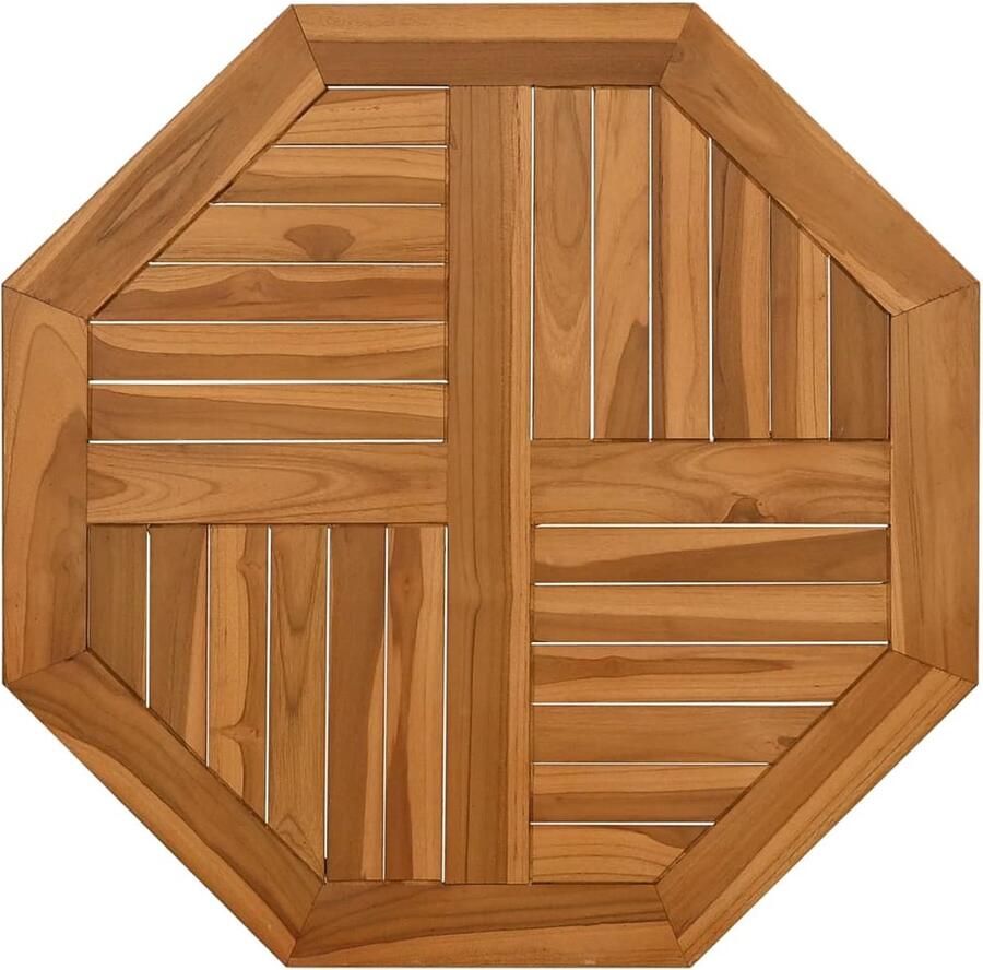 VidaXL -Tafelblad-achthoekig-70x70x2 5-cm-massief-teakhout