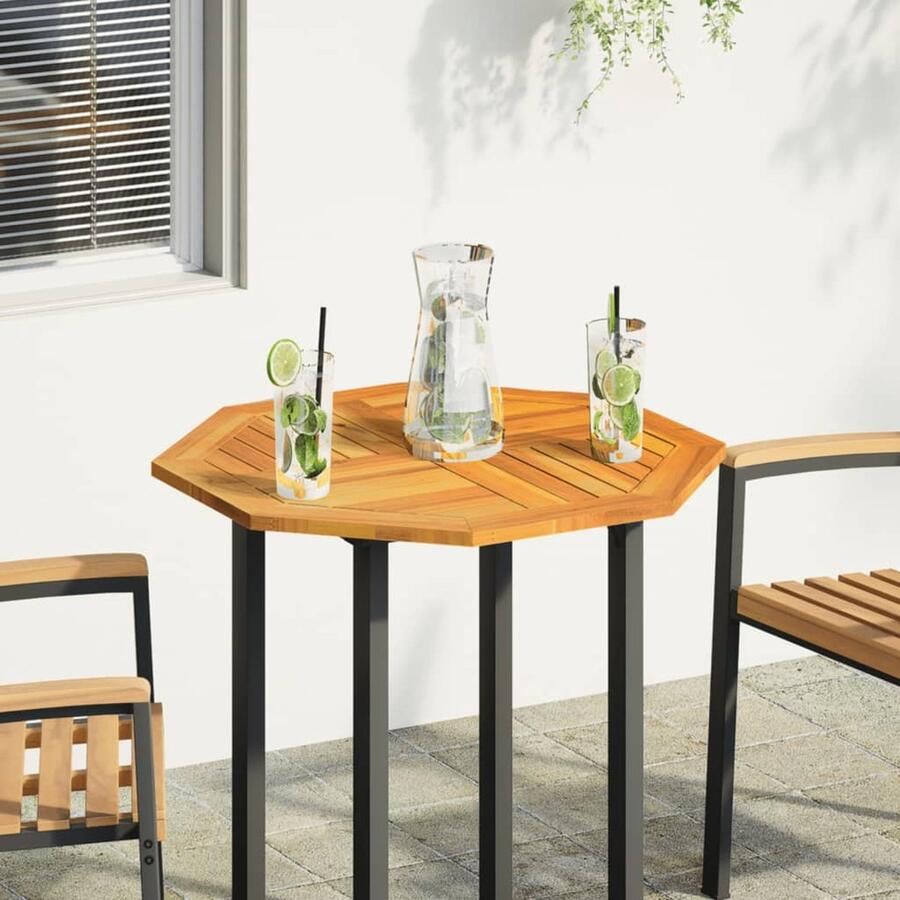 The Living Store Tafelblad achthoekig 70x70x2 cm massief acaciahout Houten Tafelblad Tuintisch Blad Acacia Hout Rechthoekig Tafelblad Tafellamp - Foto 2