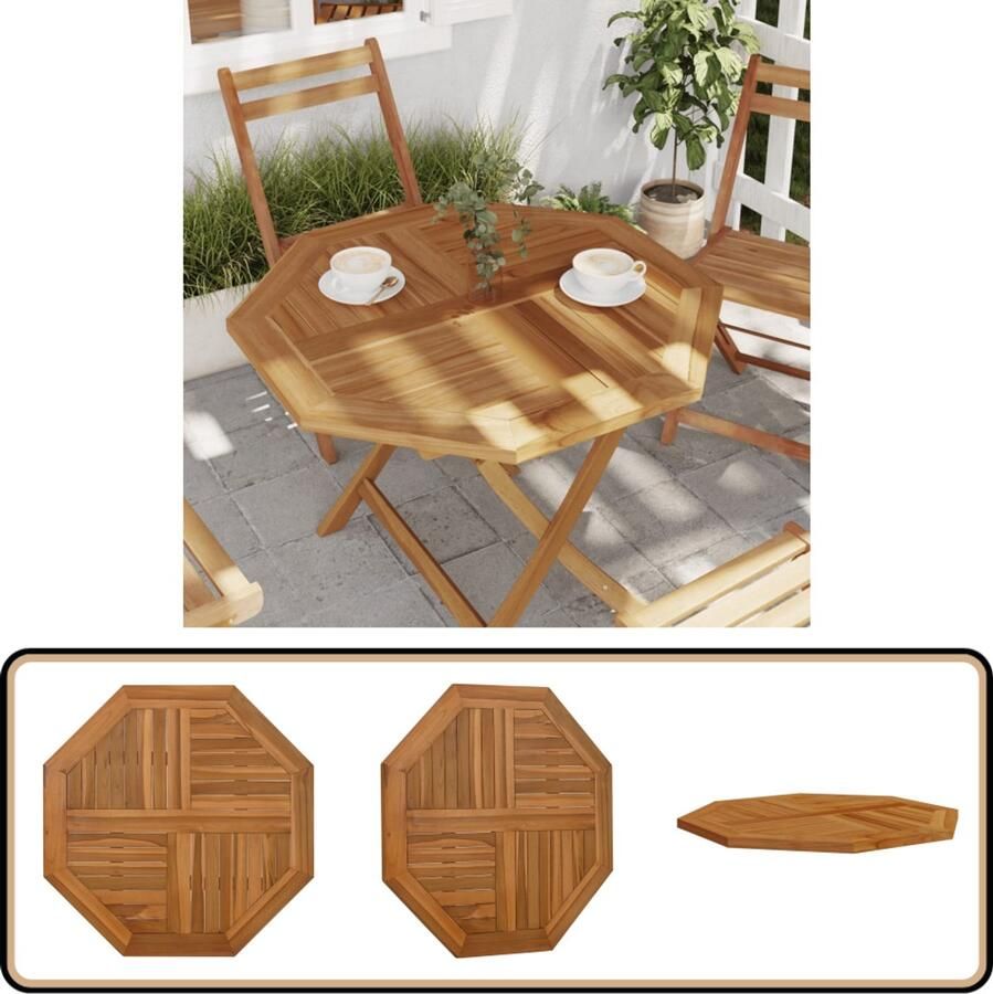 The Living Store Teakhouten Tafelblad 80 x 80 x 2.5 cm Rustiek Ontwerp Tafelblad Teak Tafelblad Tuin Tafelblad Buitentafelblad Terras Tafelblad - Foto 2