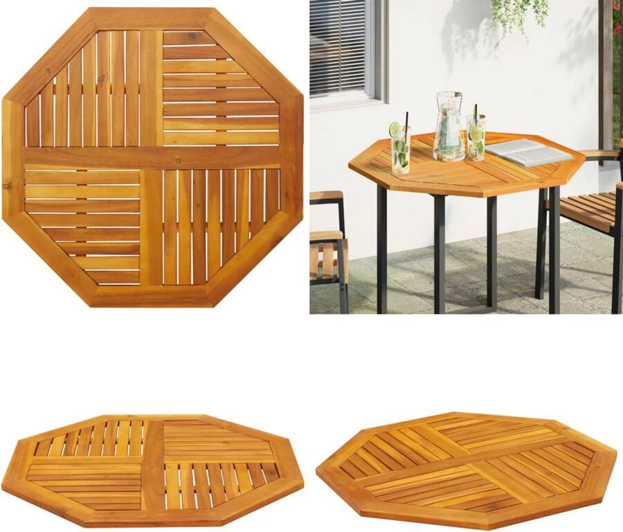 VidaXL Tafelblad achthoekig 90x90x2 2 cm massief acaciahout Tafelblad Tafelbladen Vervangend Tafelblad Meubelpaneel