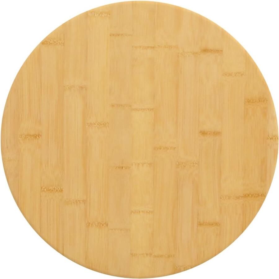 VidaXL Tafelblad Bamboe Ø 30 cm Gelakte Afwerking Bamboetafelblad Tafelblad Vervangen Salontafel Blad Bijzet Tafellade Bamboe Decoratief