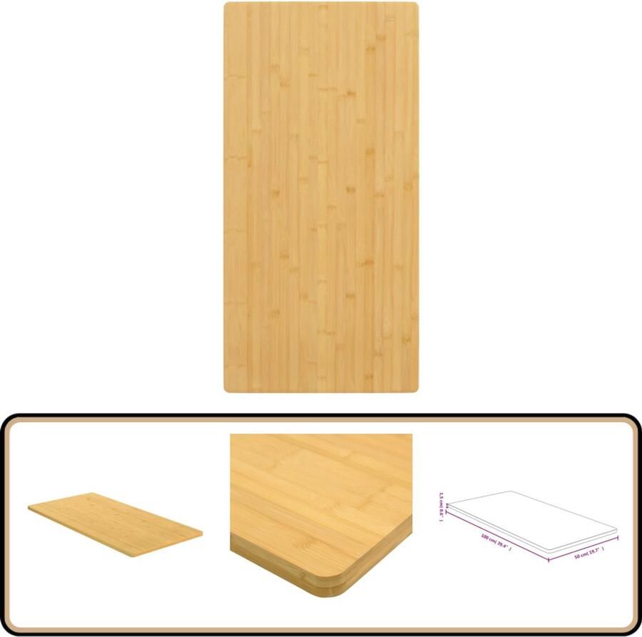 VidaXL Tafelblad Bamboe 50x100x1 5 cm Bamboetafelblad Houten Tafelblad Tafelbladen Online Kopen Vintage Tafelblad Modern Tafelblad Ronde Tafelblad Rechthoekig Tafelblad Eetkamertafel Blad - Foto 2
