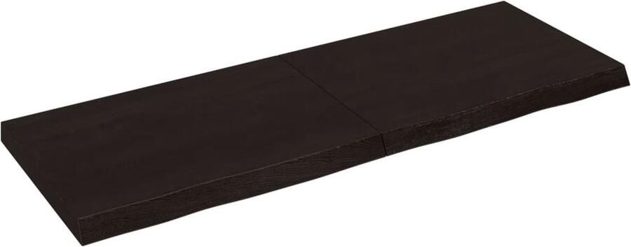 VidaXL Tafelblad Eiken Donkerbruin 140x50 cm Eikenhouten Tafelblad Vervangen Salontafel Eettafel Design Tafelblad Massief Eikenhout Vintage Tafelblad Industriële Tafel