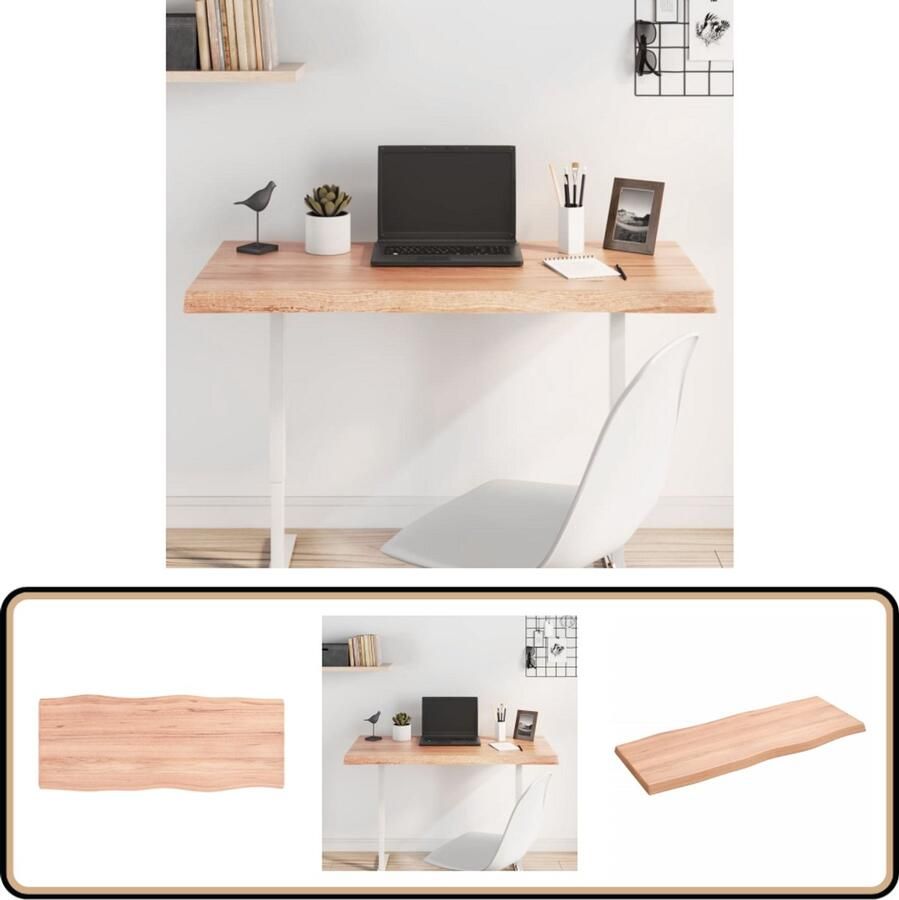VidaXL Tafelblad Eikenhout 100x40x(2-4) cm Lichtbruin Eikenhouten Tafelblad Houten Tafeltop Tafelblad Vervangen Salontafel Eetkamertafel Vintage Tafelblad Industrieel Tafelblad Landelijke Tafelblad