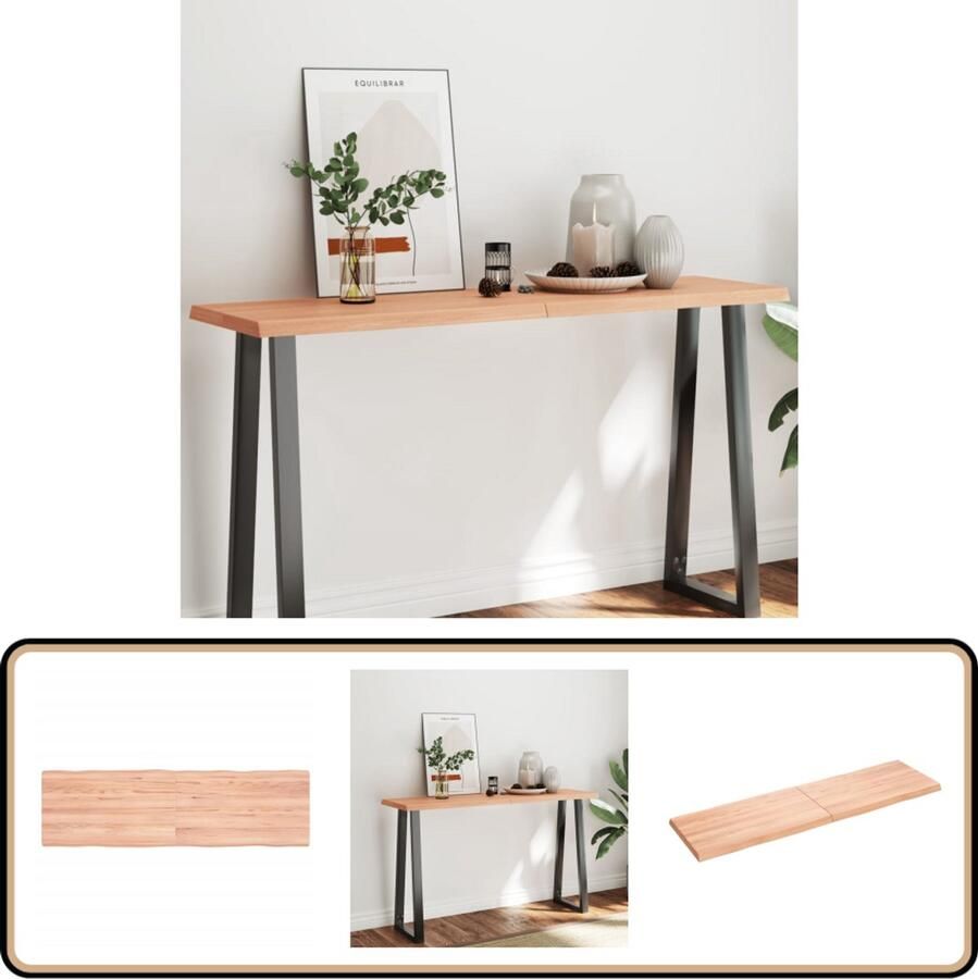 VidaXL Tafelblad Eikenhout 140x40cm Lichtbruin Houten Tafelblad Eikenhout Tafelblad Massief Eiken Tafelblad Vervangen Salontafel Eettafel Keukenblad