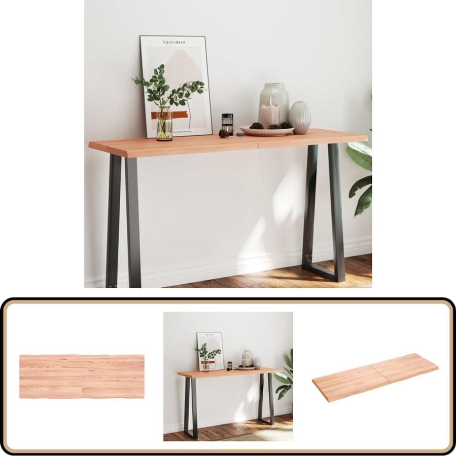VidaXL Tafelblad Eikenhout 140x50 cm Lichtbruin Tafelblad Eiken Eikenhouten Tafelblad Vervangen Salontafel Eetkamertafel Design Tafelblad Vintage Tafelblad Industrieel Tafelblad