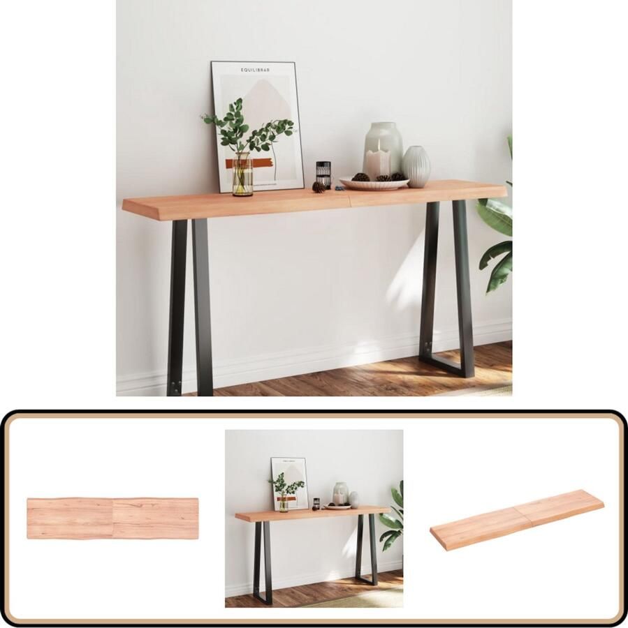 VidaXL Tafelblad Eikenhout 160x40 cm Lichtbruin Tafelblad Eikenhout Houten Tafelblad Eik Hout Massief Eiken Diy Tafelblad Vintage Tafelblad Landelijke Tafelblad