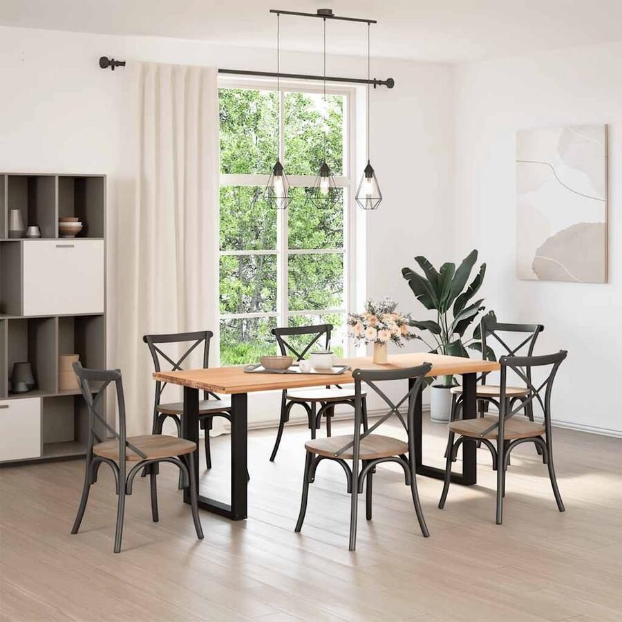 VidaXL Tafelblad Eikenhout 200x80x4 cm Lichtbruin Eikenhouten Tafelblad Rechte Tafel Eettafelblad Salontafelblad Massief Eikenhout - Foto 2