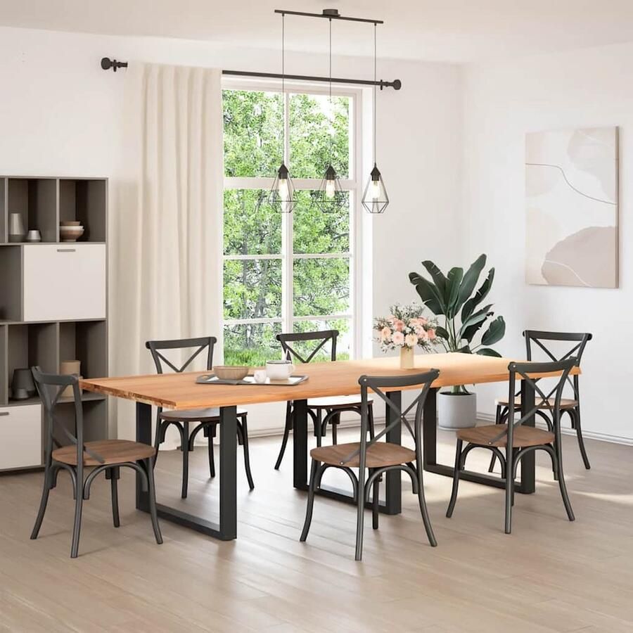 VidaXL Tafelblad Eikenhout 280x120x4 cm Lichtbruin Eikenhouten Tafelblad Eetkamertafel Rechte Tafel Salontafel Massief Hout