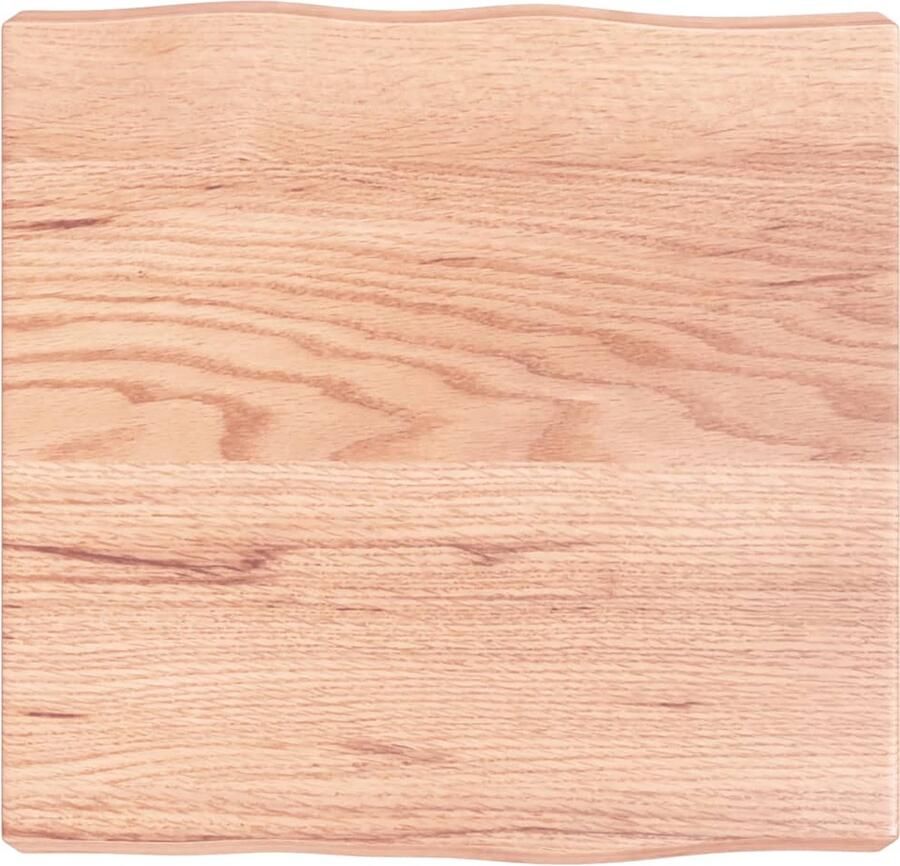 VidaXL Tafelblad Eikenhout 40x40x(2-6)cm Lichtbruin Eikenhouten Tafelblad Tafellak Vintage Tafel Salontafel Eetkamertafel Handmade Tafel