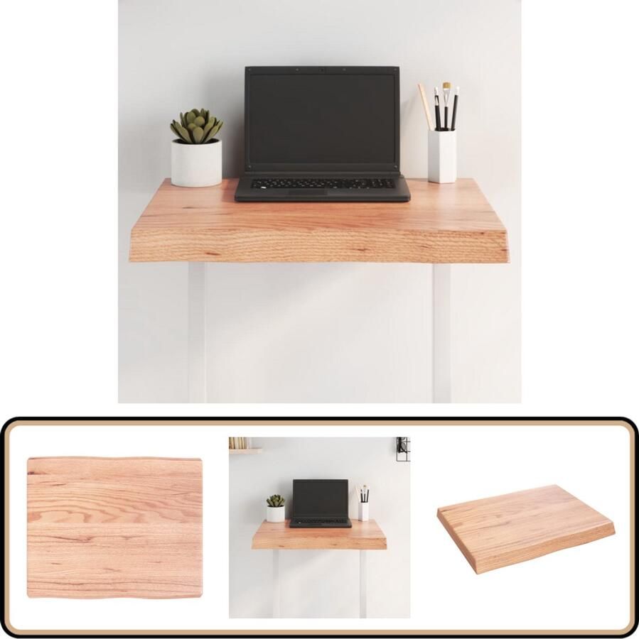 VidaXL Tafelblad Eikenhout 60x50cm Lichtbruin Tafelblad Eikenhout Eikenhouten Tafelblad Vintage Tafelblad Landelijke Tafelblad Salontafel Eetkamertafel Diy Tafelblad