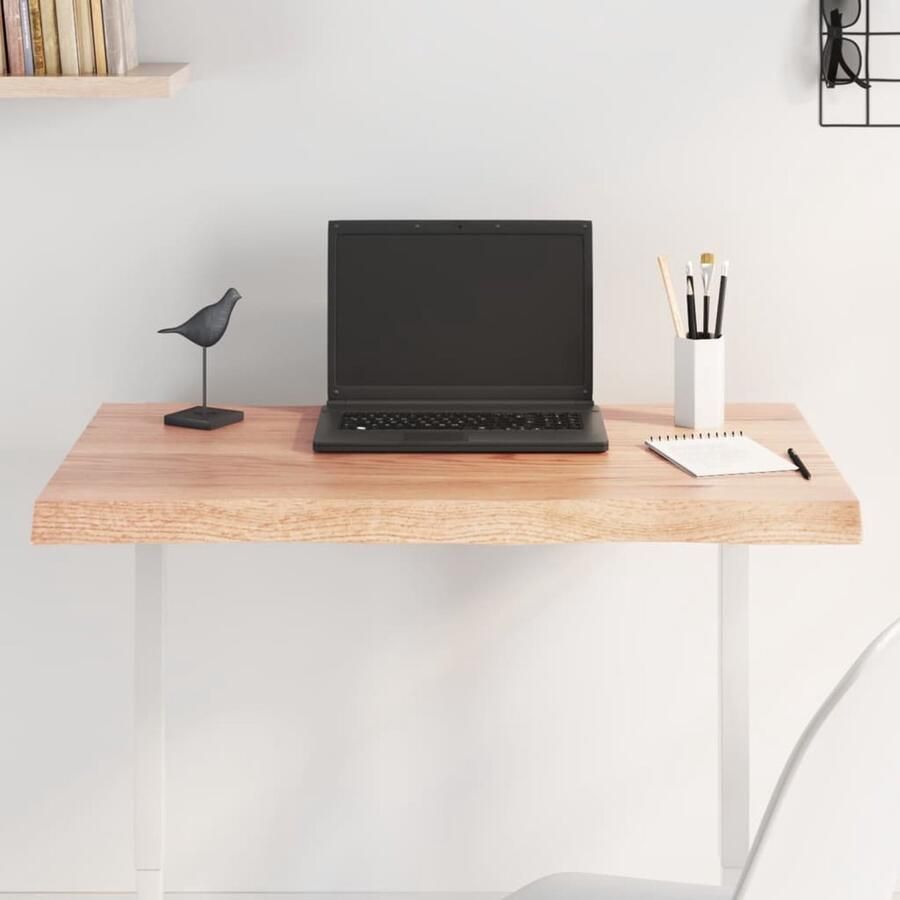 VidaXL Tafelblad Eikenhout 80x60 cm Lichtbruin Eikenhouten Tafelblad Vervangen Oak Wood Tabletop Eiken Tafellamp Eetkamertafel Salontafel Bureau - Foto 2