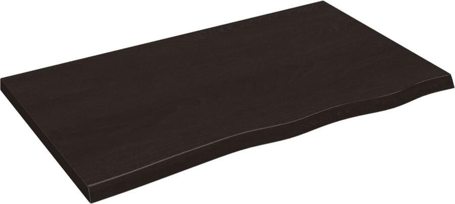 VidaXL Tafelblad Eikenhout Donkerbruin 100x60cm Eikenhouten Tafelblad Vervangen Salontafel Eetkamertafel Keukenblad Vintage Tafelblad Industrieel Tafelblad Massief Eiken - Foto 2