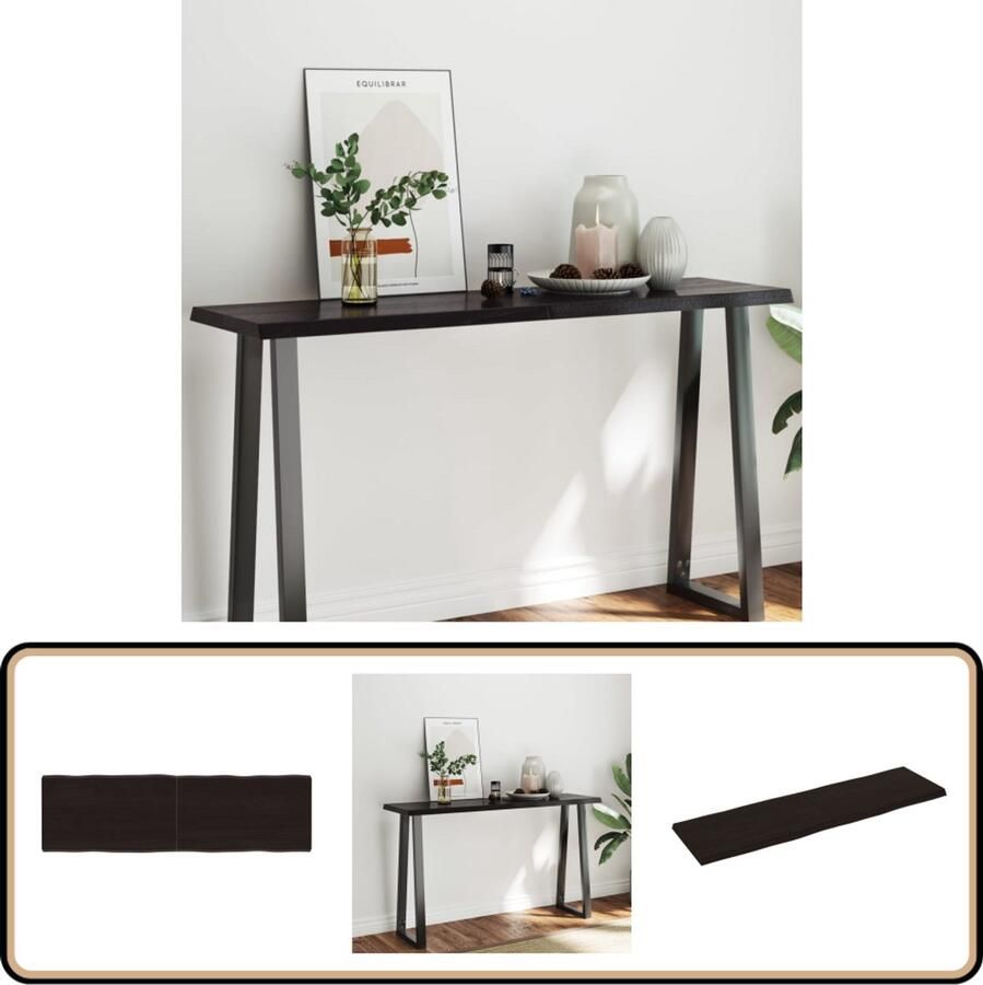 VidaXL Tafelblad Eikenhout Donkerbruin 140x40cm Tafelblad Eikenhouten Tafelblad Houten Tafelblad Salontafel Eetkamertafel Bureau Vintage Tafelblad Industrieel Tafelblad Massief Eiken
