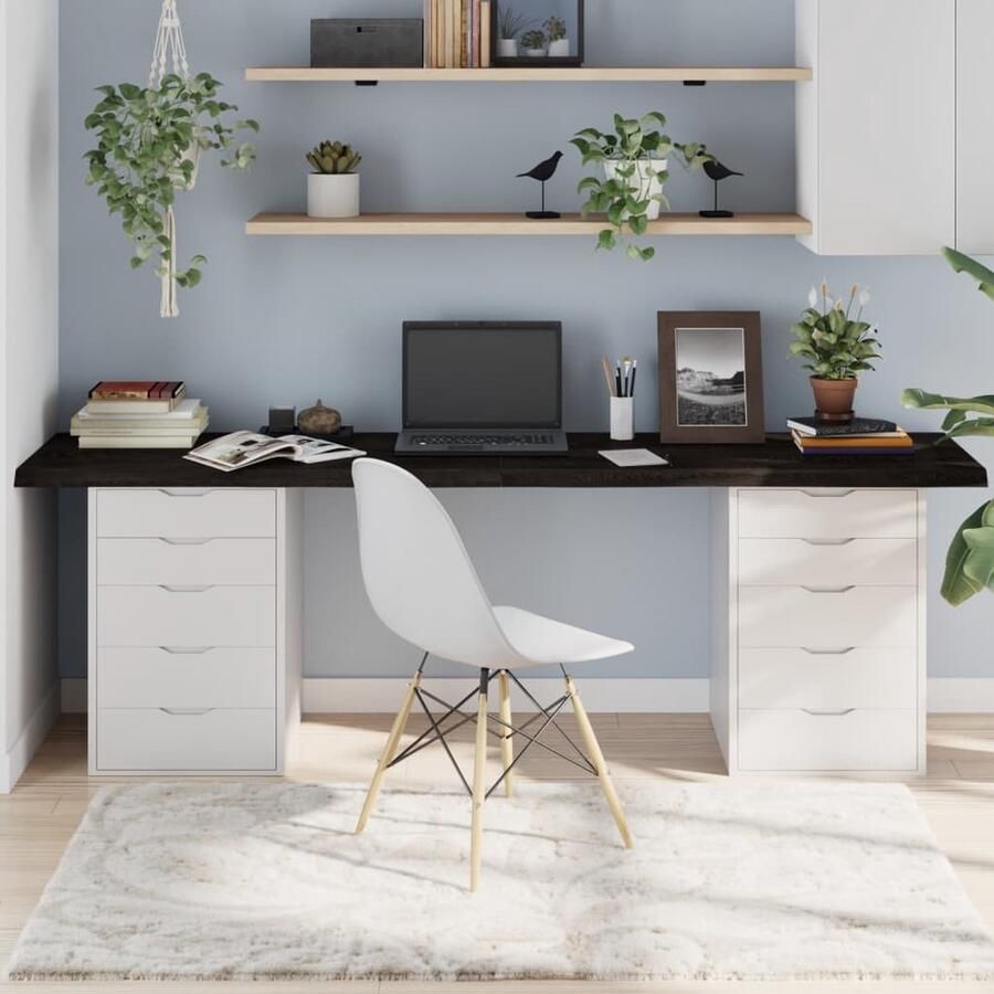 VidaXL Tafelblad Eikenhout Donkerbruin 220x40 cm Tafelblad Eiken Eikenhouten Tafelblad Massief Eiken Vintage Tafel Salontafel Eetkamertafel - Foto 2