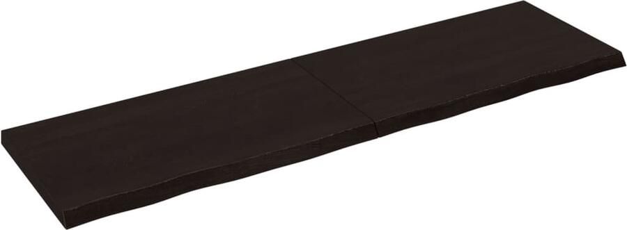VidaXL Tafelblad Eikenhout Donkerbruin 220x60 cm Tafelblad Eikenhouten Tafelblad Massief Eikenhout Eetkamertafel Salontafel Koffietafel Design Tafelblad Vintage Tafelblad - Foto 2