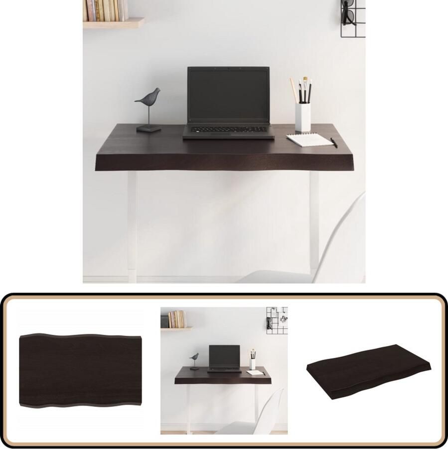 VidaXL Tafelblad Eikenhout Donkerbruin 80x50 cm Eikenhouten Tafelblad Vervangen Salontafel Eetkamertafel Oak Wood Furniture Vintage Tafelblad Industrieel Tafelblad Handmade Tafelblad