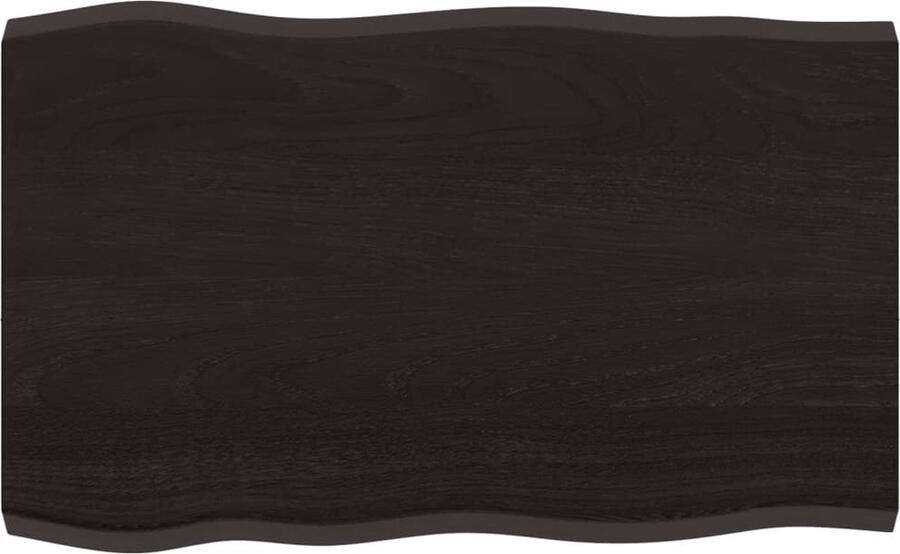 VidaXL Tafelblad Eikenhout Donkerbruin 80x50 cm Tafelblad Eikenhouten Tafelblad Massief Eiken Bruin Tafelblad Vintage Tafelblad Industriele Tafelblad Salontafel Eetkamertafel
