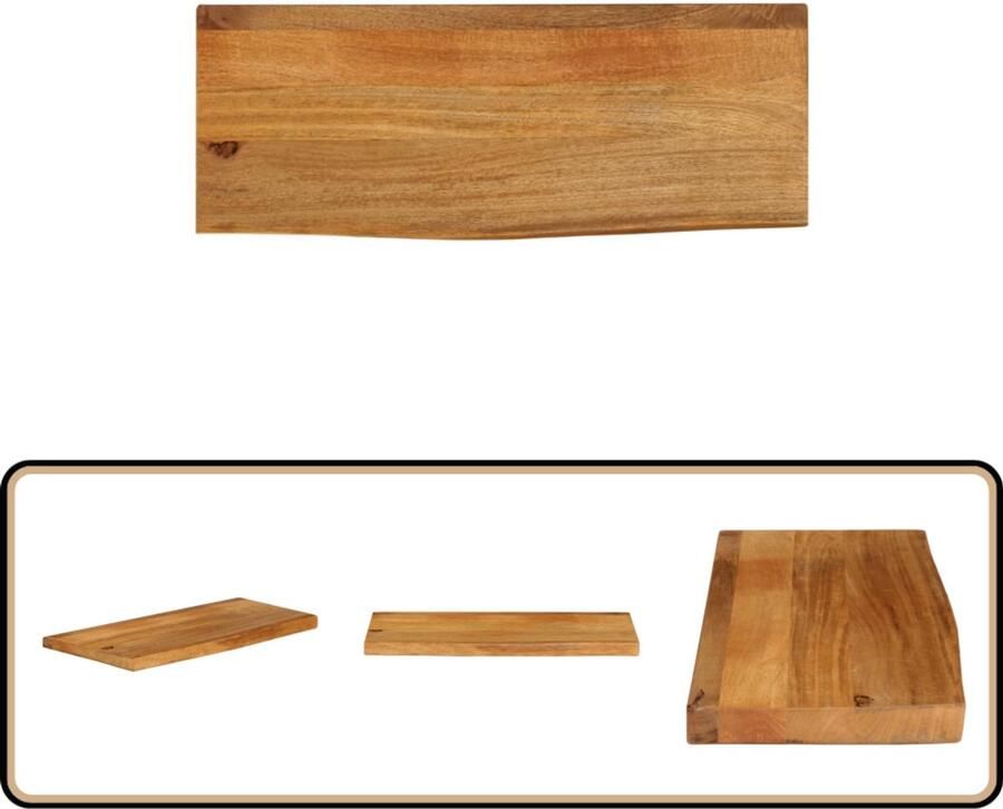 VidaXL Tafelblad Mangohout 80x20 cm Natuurlijke Look Tafelblad Mangohout Naturel Vintage Design