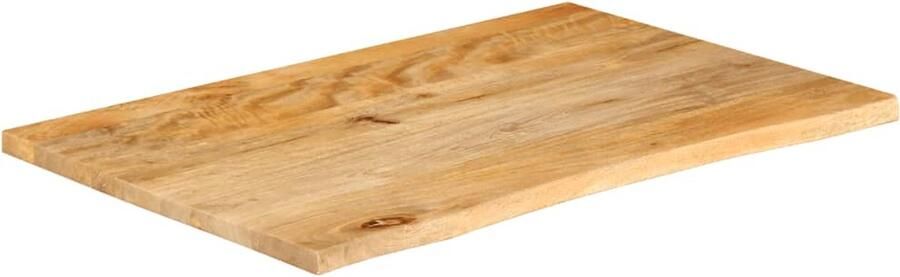 VidaXL Tafelblad Natuurlijke Rand Mangohout 80x60 cm Tafeltblad Mangohout Tafelblad Vervangen Naturel Design Vintage Tafel