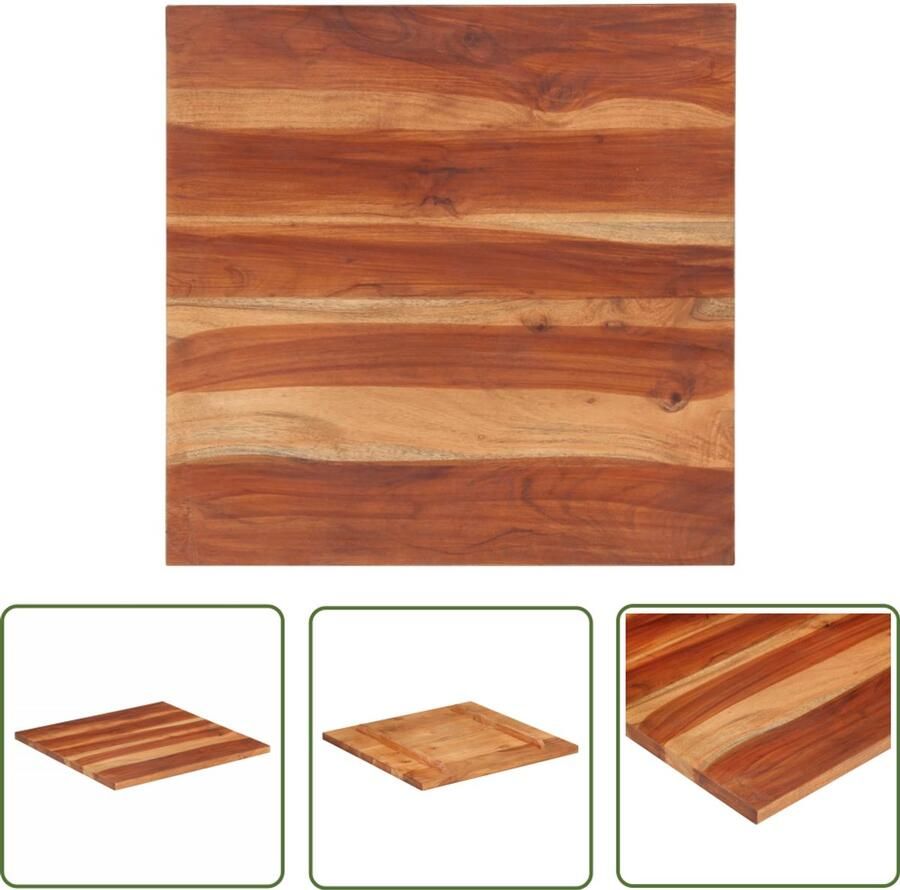 VidaXL Tafelblad Massief Acaciahout 60x60 cm Tafelblad Acacia Hout Vintage Tafel Landelijke Tafel Salontafel Eettafel Rustic Decor Dining Table